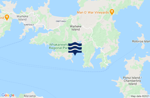 Awaawaroa Bay, New Zealandの潮見表地図