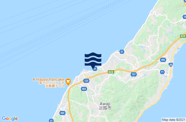 Awaji Shi, Japanの潮見表地図