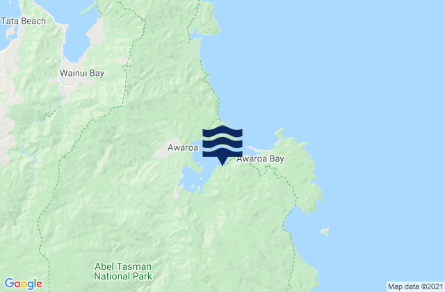 Awaroa Bay, New Zealandの潮見表地図