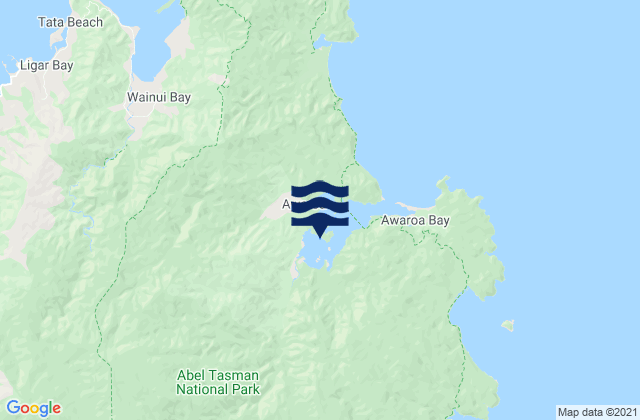 Awaroa Inlet, New Zealandの潮見表地図