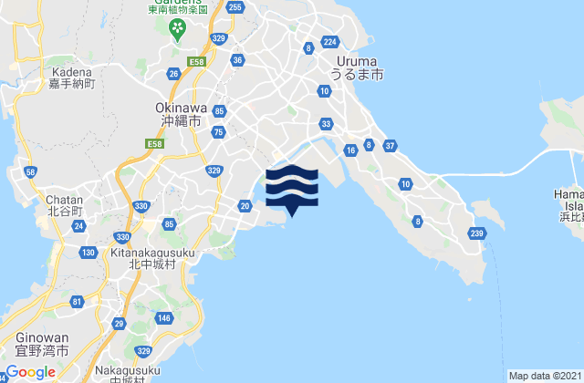 Awase, Japanの潮見表地図