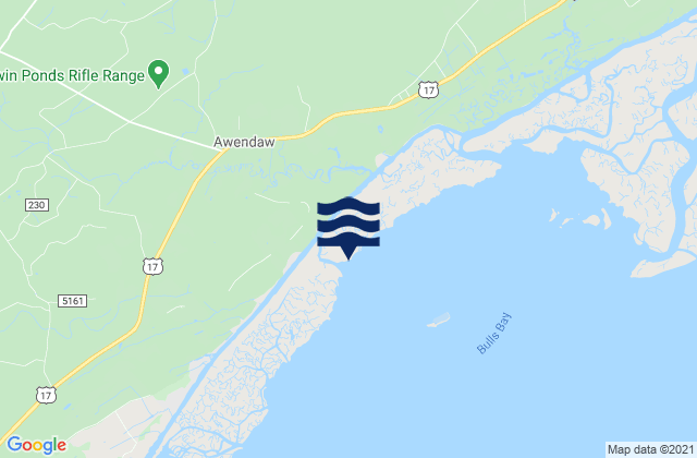 Awendaw, United Statesの潮見表地図