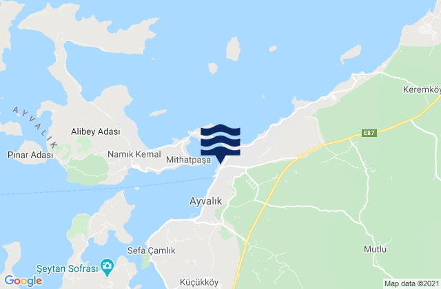 Ayvalık İlçesi, Turkeyの潮見表地図