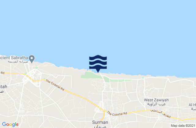 Az Zāwiyah, Libyaの潮見表地図