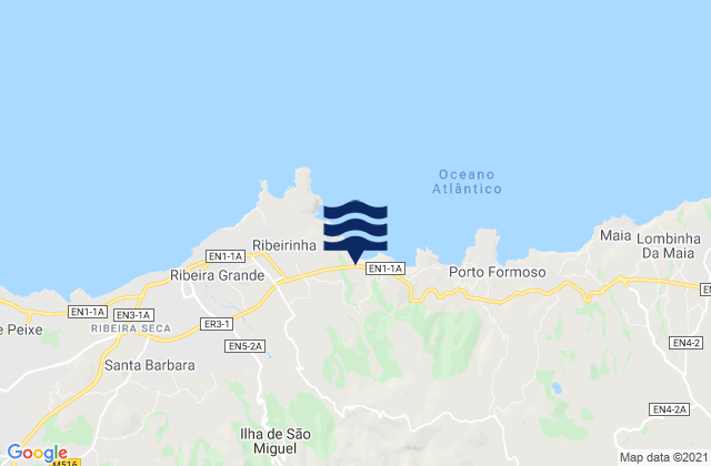 Azores, Portugalの潮見表地図
