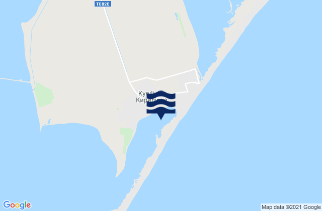 Azovske, Ukraineの潮見表地図