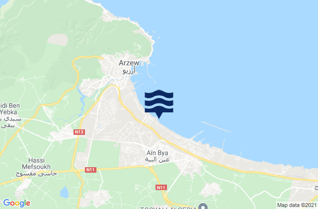 Aïn el Bya, Algeriaの潮見表地図