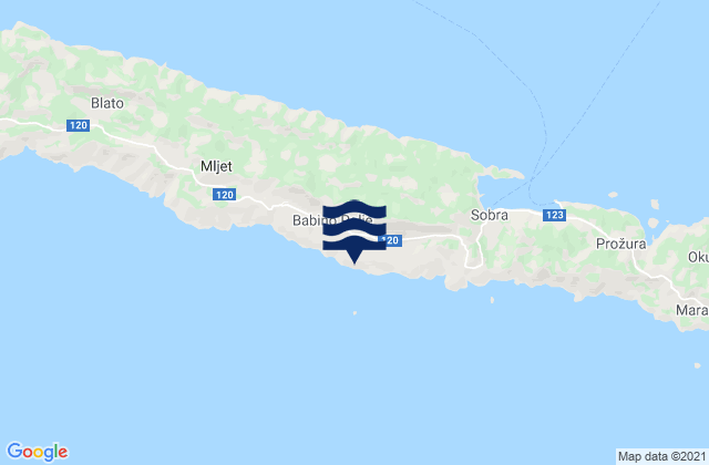 Babino Polje, Croatiaの潮見表地図
