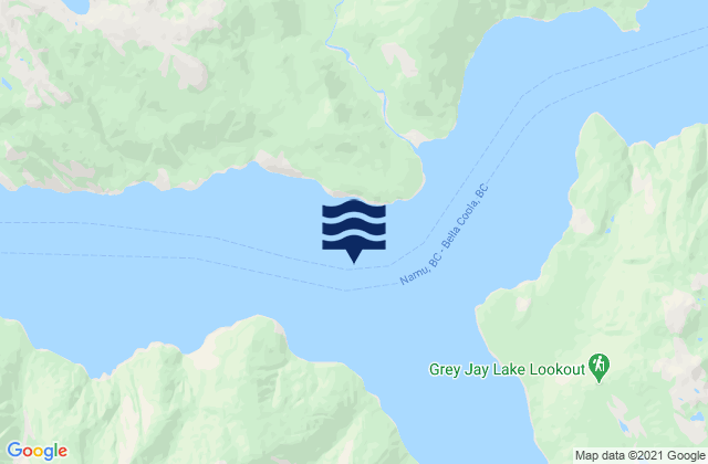 Bachelor Bay, Canadaの潮見表地図