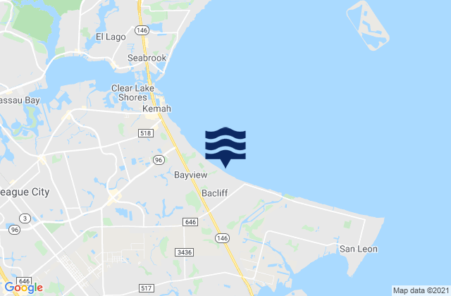 Bacliff, United Statesの潮見表地図