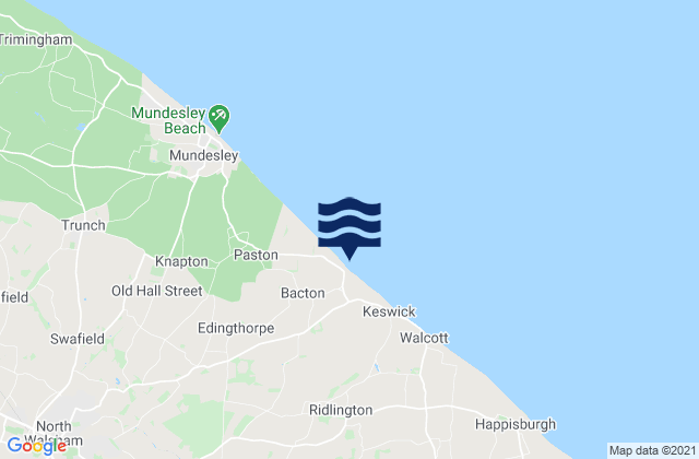 Bacton Beach, United Kingdomの潮見表地図