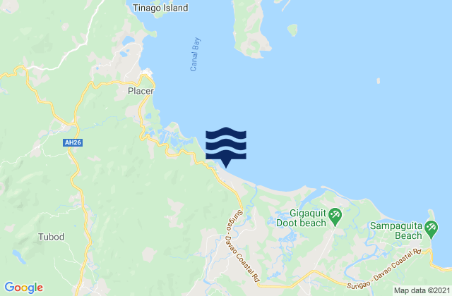 Bacuag, Philippinesの潮見表地図