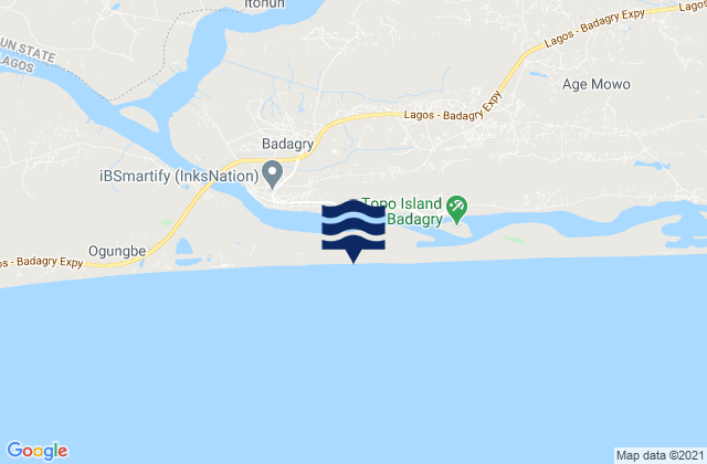 Badagry, Nigeriaの潮見表地図