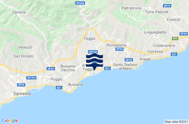 Badalucco, Italyの潮見表地図