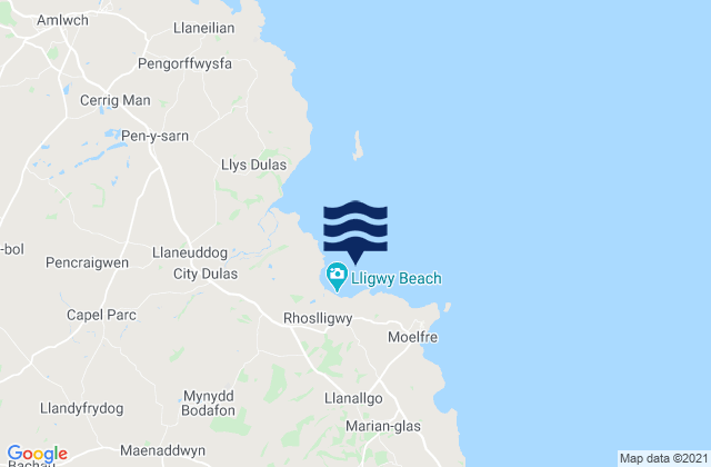 Bae Lligwy, United Kingdomの潮見表地図