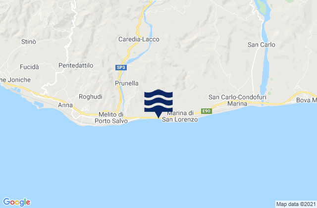 Bagaladi, Italyの潮見表地図