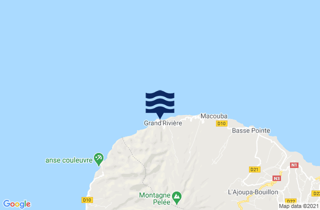 Bagasse, Martiniqueの潮見表地図
