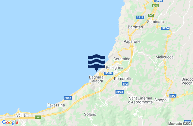 Bagnara Calabra, Italyの潮見表地図