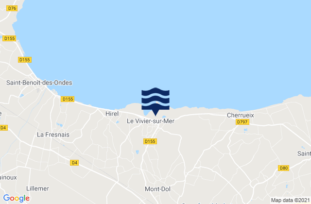 Baguer-Morvan, Franceの潮見表地図