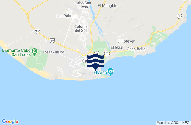 Bahia Chileno, Mexicoの潮見表地図