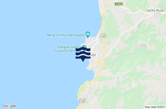 Bahia Lota Bahia Arauco, Chileの潮見表地図