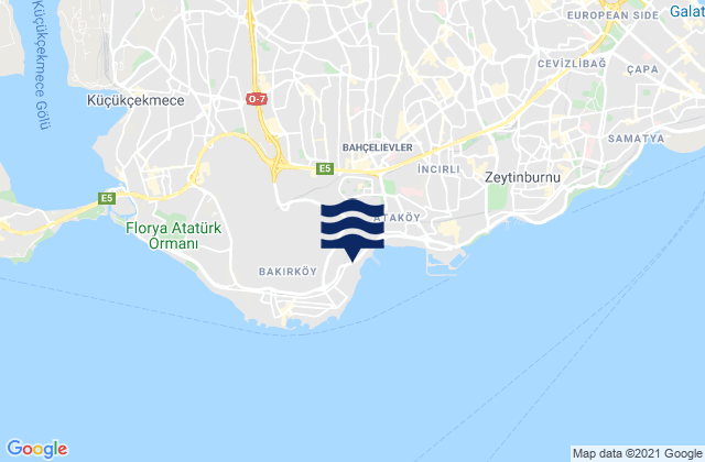 Bahçelievler, Turkeyの潮見表地図
