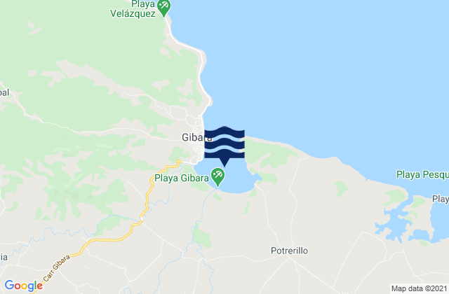 Bahía de Gibara, Cubaの潮見表地図
