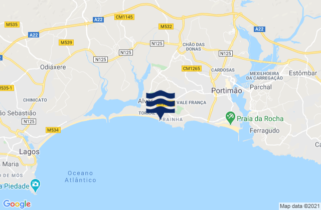Baia, Portugalの潮見表地図