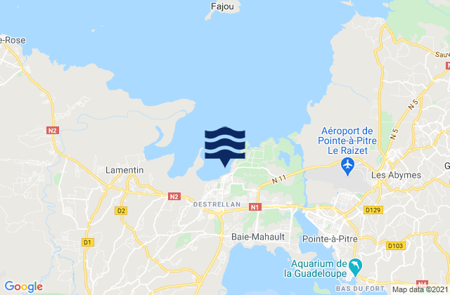 Baie-Mahault, Guadeloupeの潮見表地図