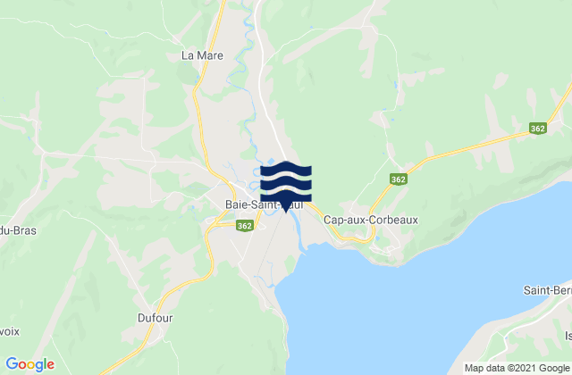 Baie-Saint-Paul, Canadaの潮見表地図