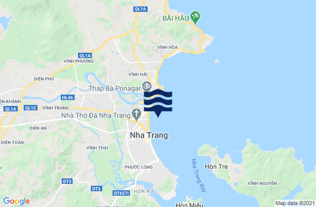 Baie de Nha Trang, Vietnamの潮見表地図