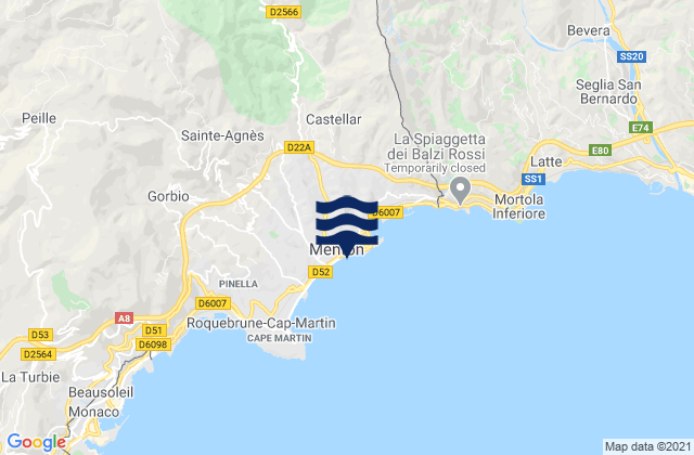 Baie du Soleil, Franceの潮見表地図