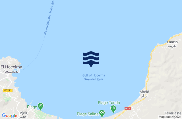 Baie d’Al Hoceïma, Moroccoの潮見表地図