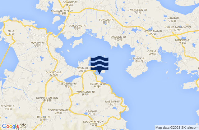 Baikpachin, South Koreaの潮見表地図