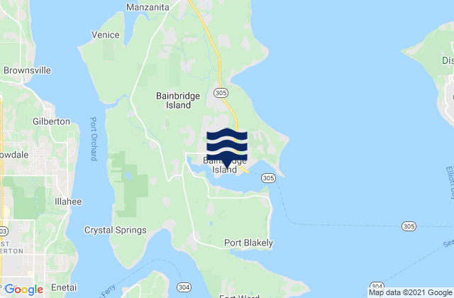Bainbridge Island, United Statesの潮見表地図