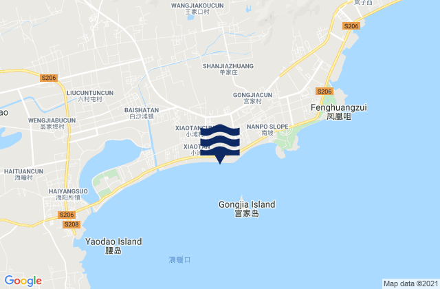 Baishatan, Chinaの潮見表地図
