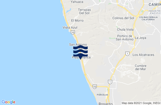 Baja Malibu, Mexicoの潮見表地図