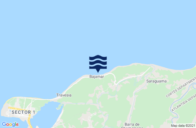 Baja Mar, Hondurasの潮見表地図