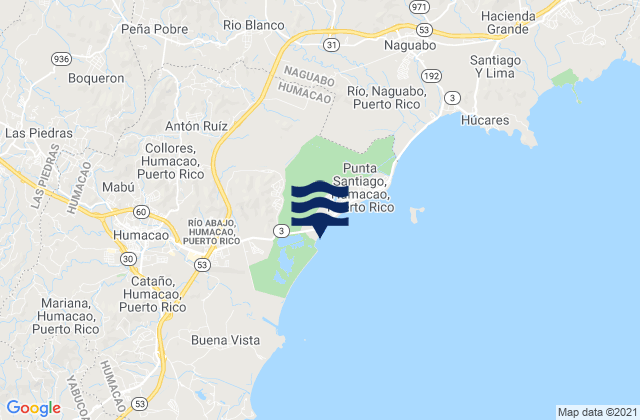 Bajandas, Puerto Ricoの潮見表地図