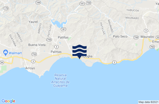 Bajo Barrio, Puerto Ricoの潮見表地図