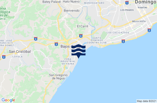 Bajos De Haina, Dominican Republicの潮見表地図