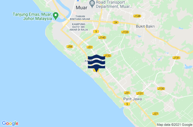 Bakri, Malaysiaの潮見表地図