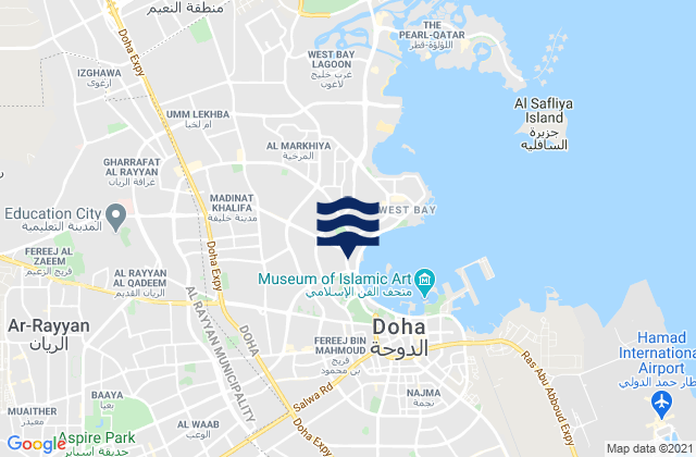 Baladīyat ad Dawḩah, Qatarの潮見表地図
