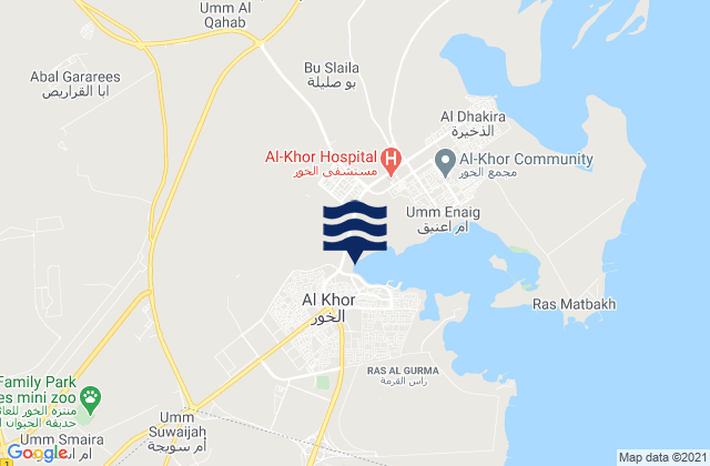 Baladīyat al Khawr wa adh Dhakhīrah, Qatarの潮見表地図