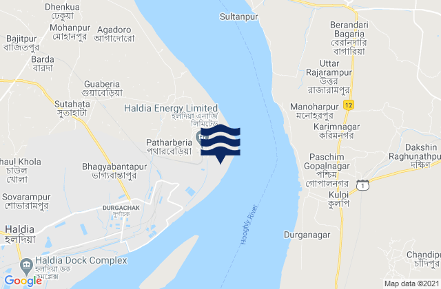 Balari Semaphore, Indiaの潮見表地図