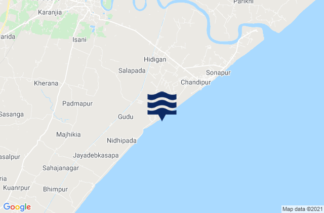 Balasore, Indiaの潮見表地図