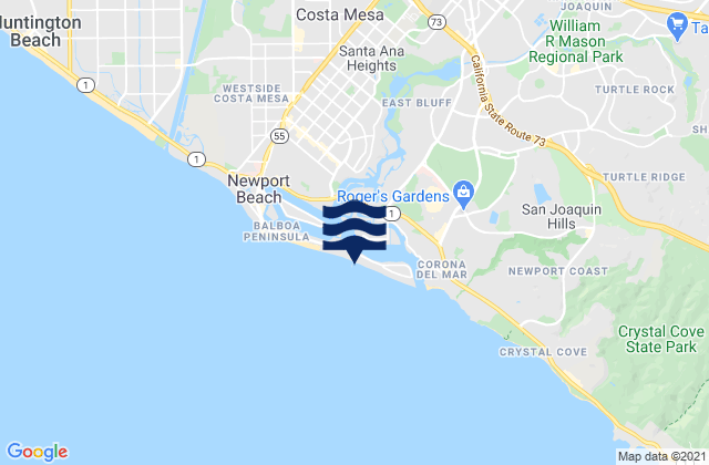 Balboa Pier (Newport Beach), United Statesの潮見表地図