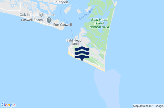 Bald Head Island, United Statesの潮見表地図