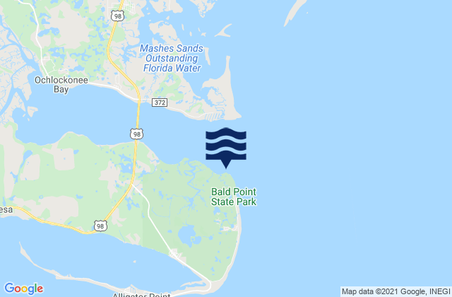 Bald Point Ochlockonee Bay, United Statesの潮見表地図