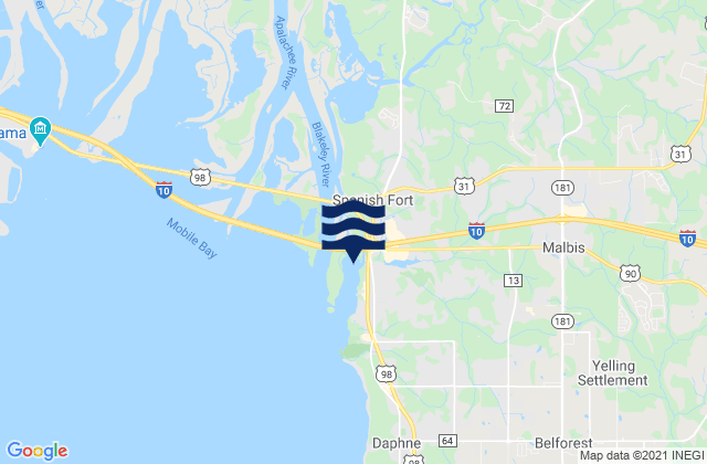 Baldwin County, United Statesの潮見表地図